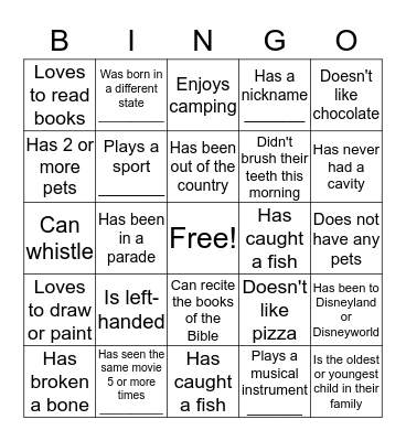 Discipleship Hour Bingo Card