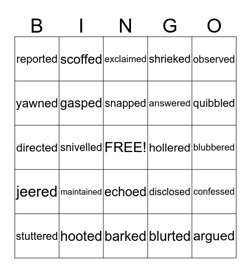 /ed/ sounds Bingo Card