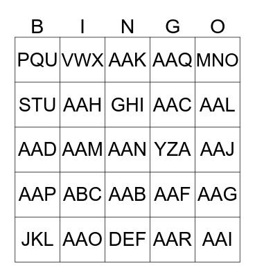 Baby Bingo Card