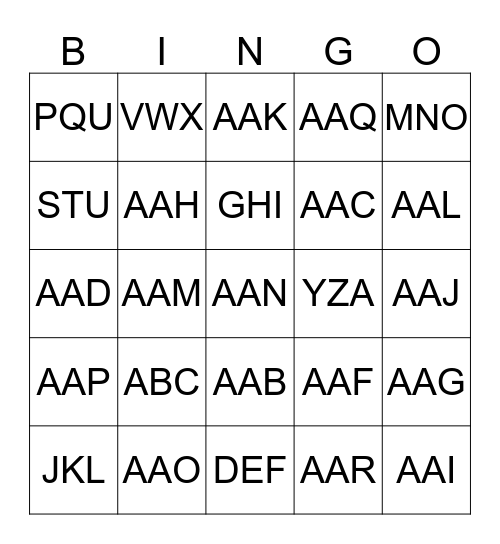 Baby Bingo Card