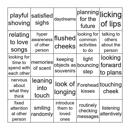 express love Bingo Card