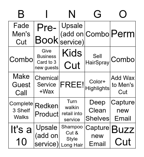 Salon Bingo Card