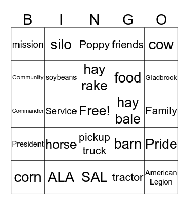 Bus Bingo Card