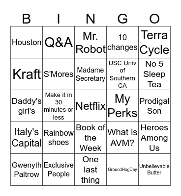 Magazine Hunt Bingo Card