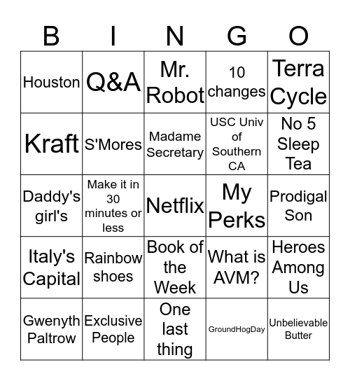 Magazine Hunt Bingo Card