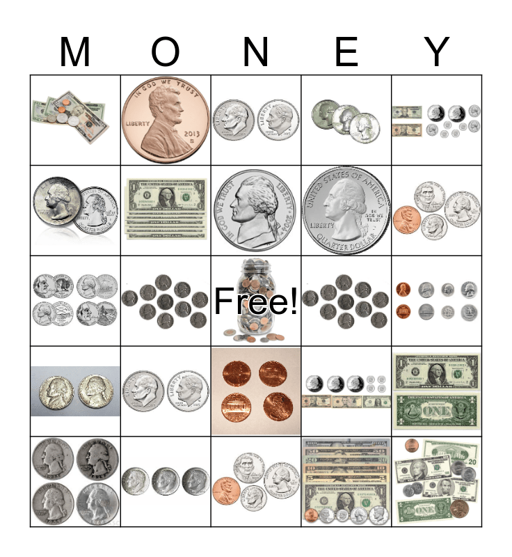 Money Bingo Free Printable