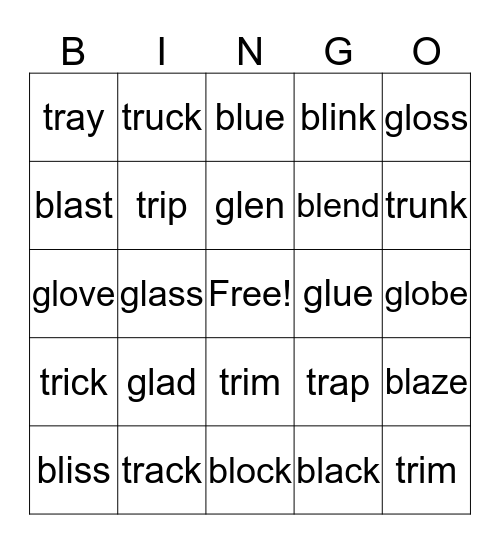 Blends Bingo Card