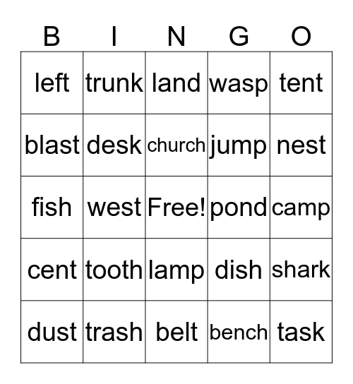 Final Blends Bingo Card