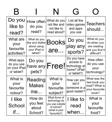 Get to Know Me! Bingo Card