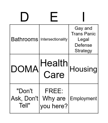DEI Bingo Card Bingo Card