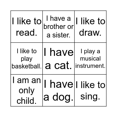 Make a Connection Bingo Card