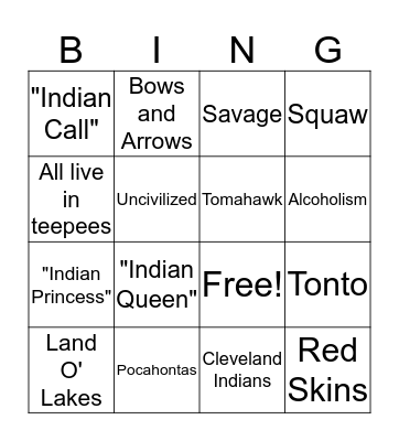 Indigenous Peoples' Day  Bingo Card