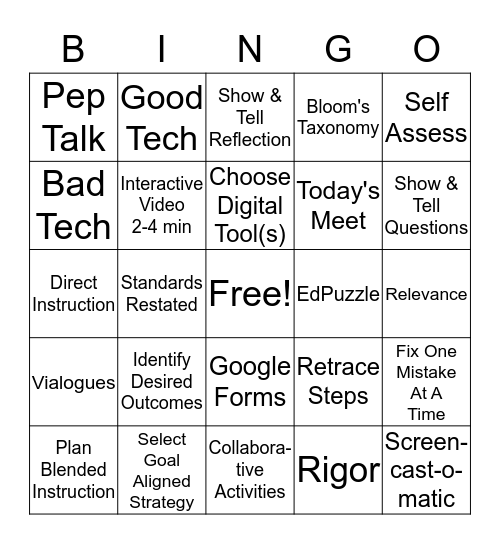 BOLD SCHOOL Bingo Card