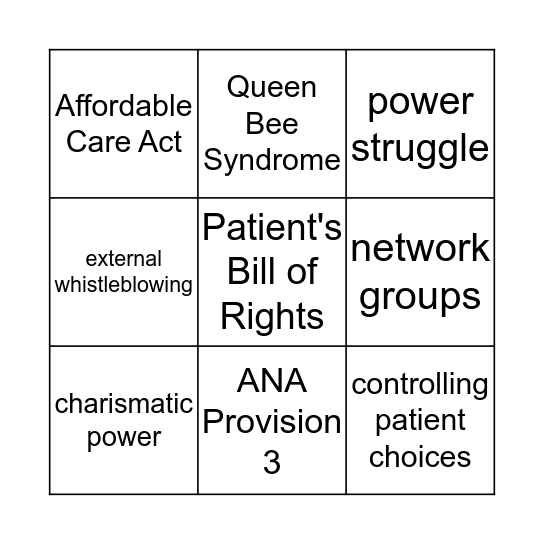 Chapter 6 & 13 Bingo Card