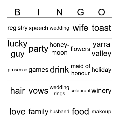 Hen's bingo Card