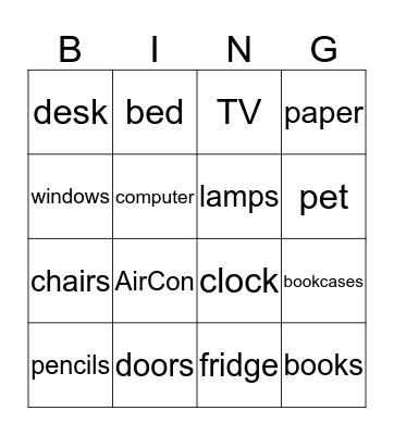 ROOM Bingo Card