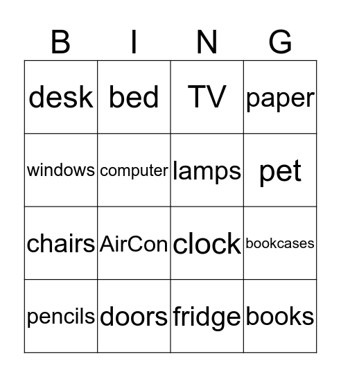 ROOM Bingo Card