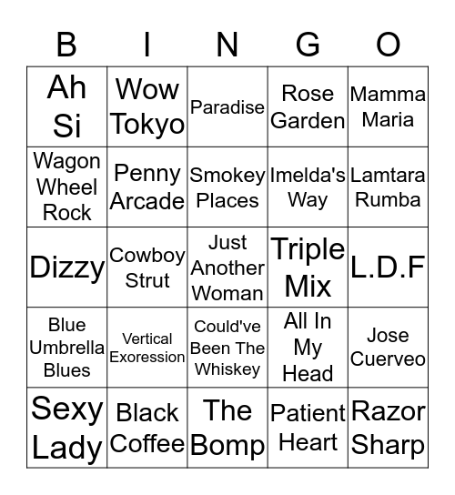 Line Dance Bingo Card