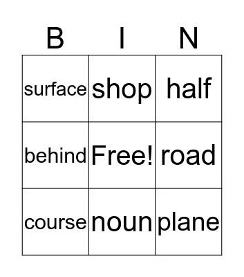 week 2 Bingo Card