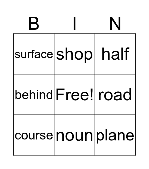 week 2 Bingo Card