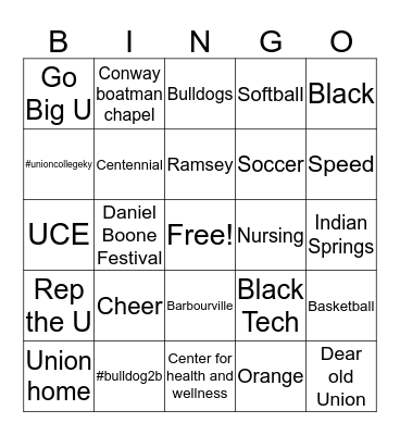 Union College Bingo Card