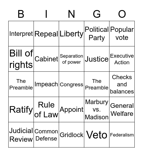 Chapter 3 terms Bingo Card