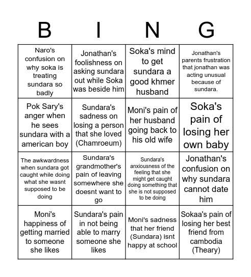 Do you relate to any of these events? Bingo Card
