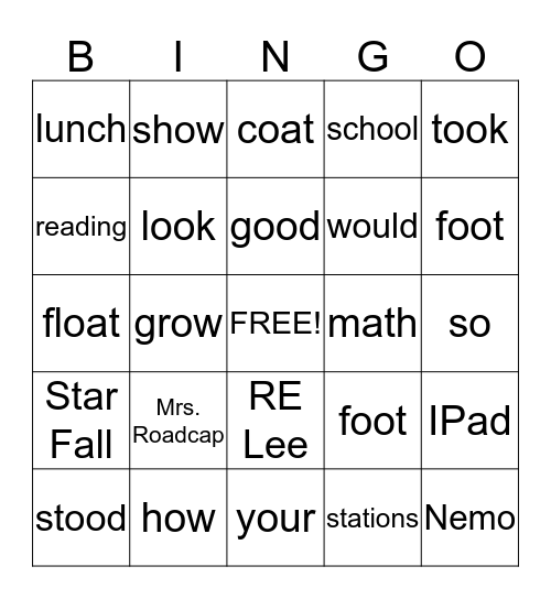 Izabella's BINGO Card