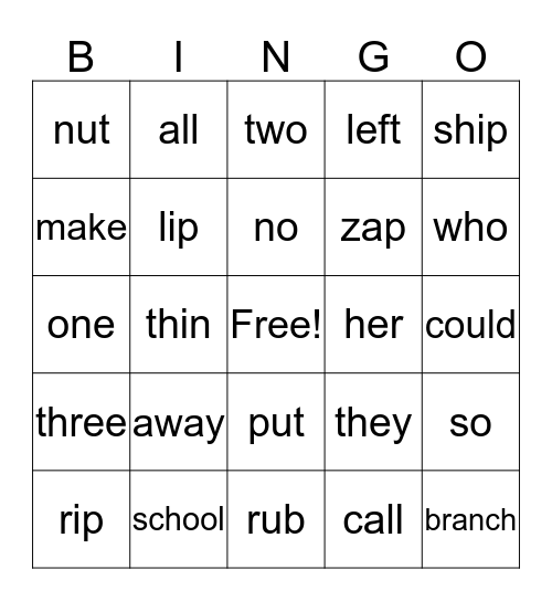 Q2 Sight Words/Phonics Bingo Card