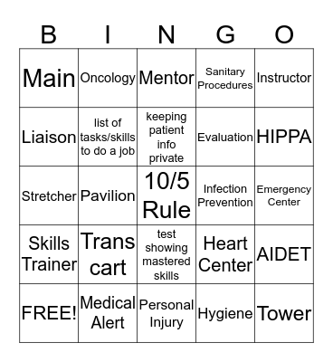 Vocab 1&2 Bingo Card