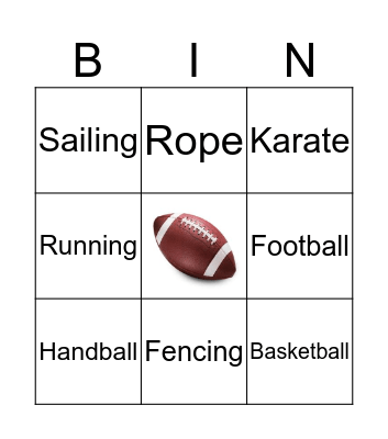 SPORTS Bingo Card