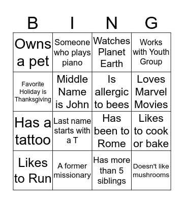 Bingo! Bingo Card