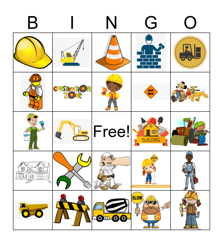 Construction Bingo Card