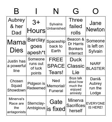 AMNESTY BINGO Card