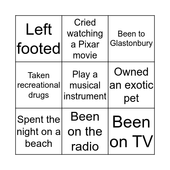 I have.../I am.../I can... Bingo Card