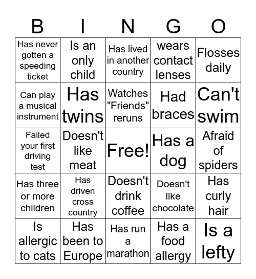 STORY STAFF BINGO Card