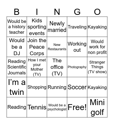 Networking Bingo Round 2 Bingo Card