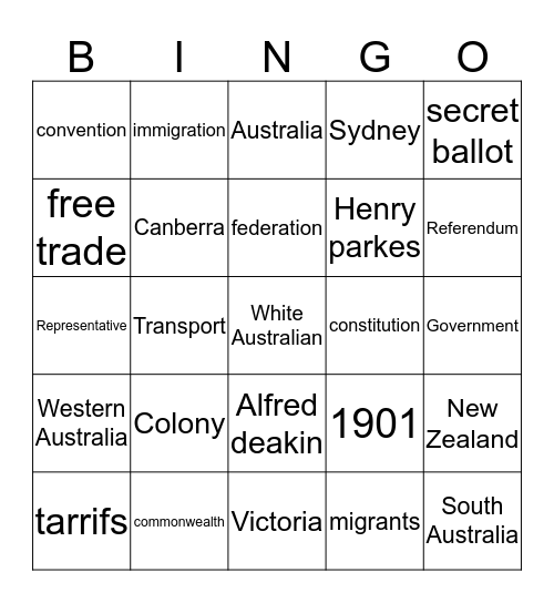 federation bingo Card