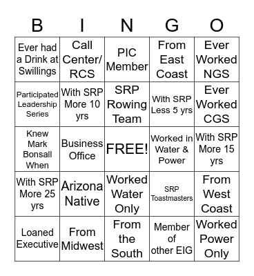 WIN Spring Training Bingo Card