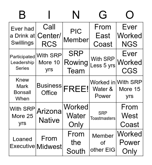 WIN Spring Training Bingo Card