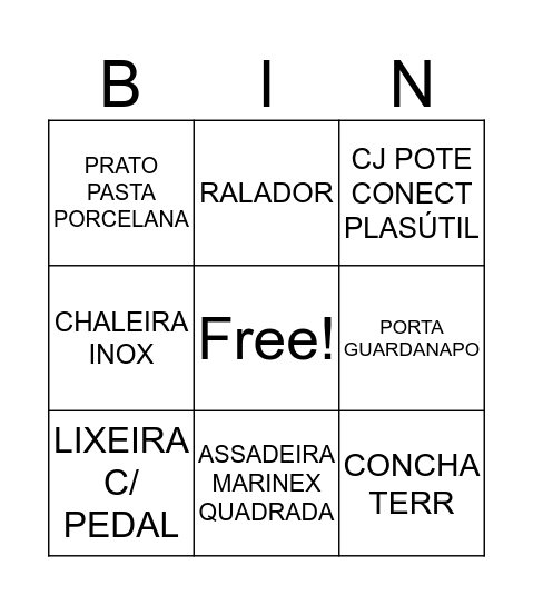 bingo da noiva Bingo Card