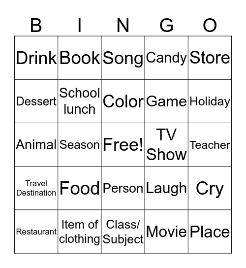 Kylie's Birthday Bingo Card