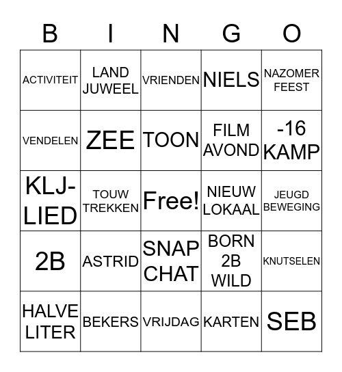 MOSSELFESTIJN 2019 Bingo Card