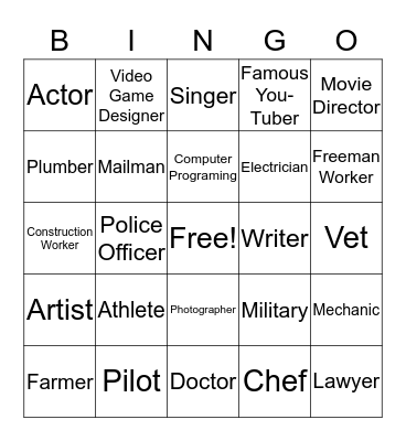 Career Bingo Card