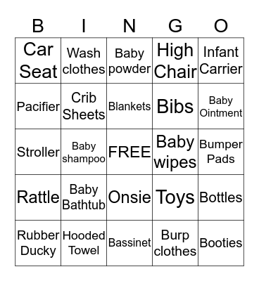 BABY BINGO Card
