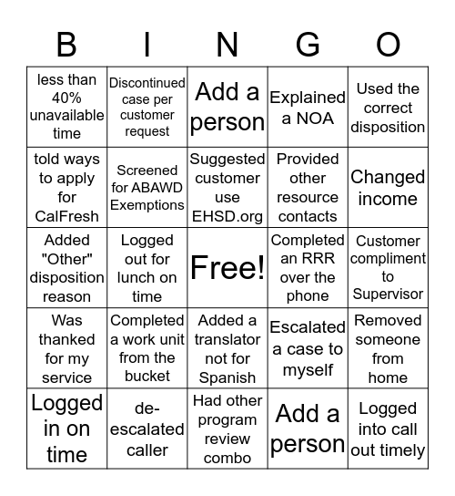 MCSC Phone Bingo Card