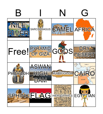 EGYPT Bingo Card