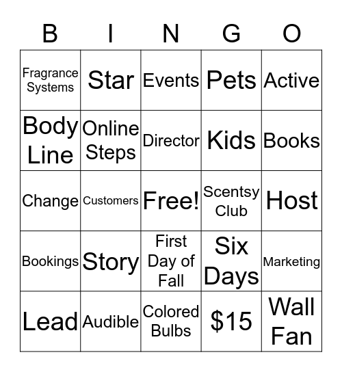 August Incentive BINGO Card