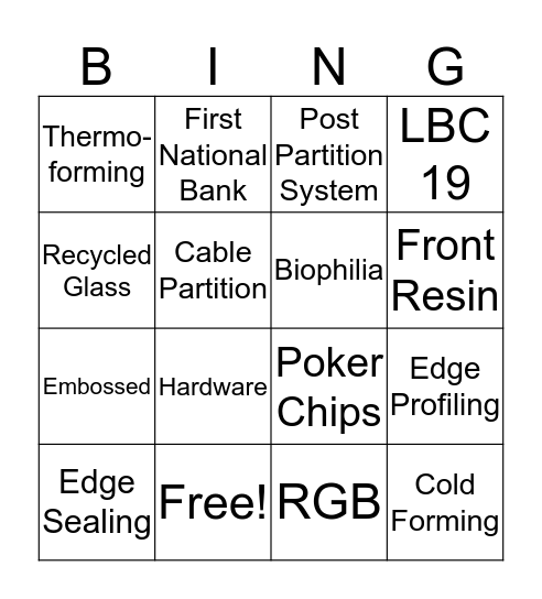 CEU - ARCHITECTURAL RESIN Bingo Card