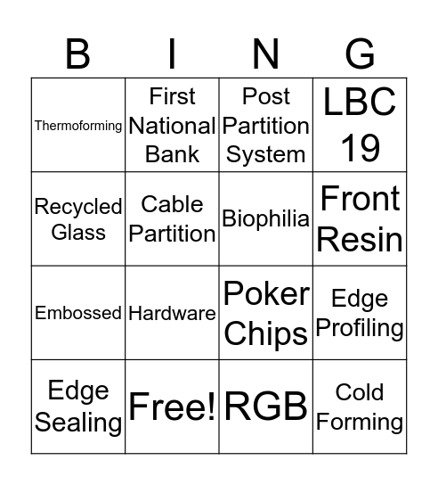 CEU - ARCHITECTURAL RESIN Bingo Card